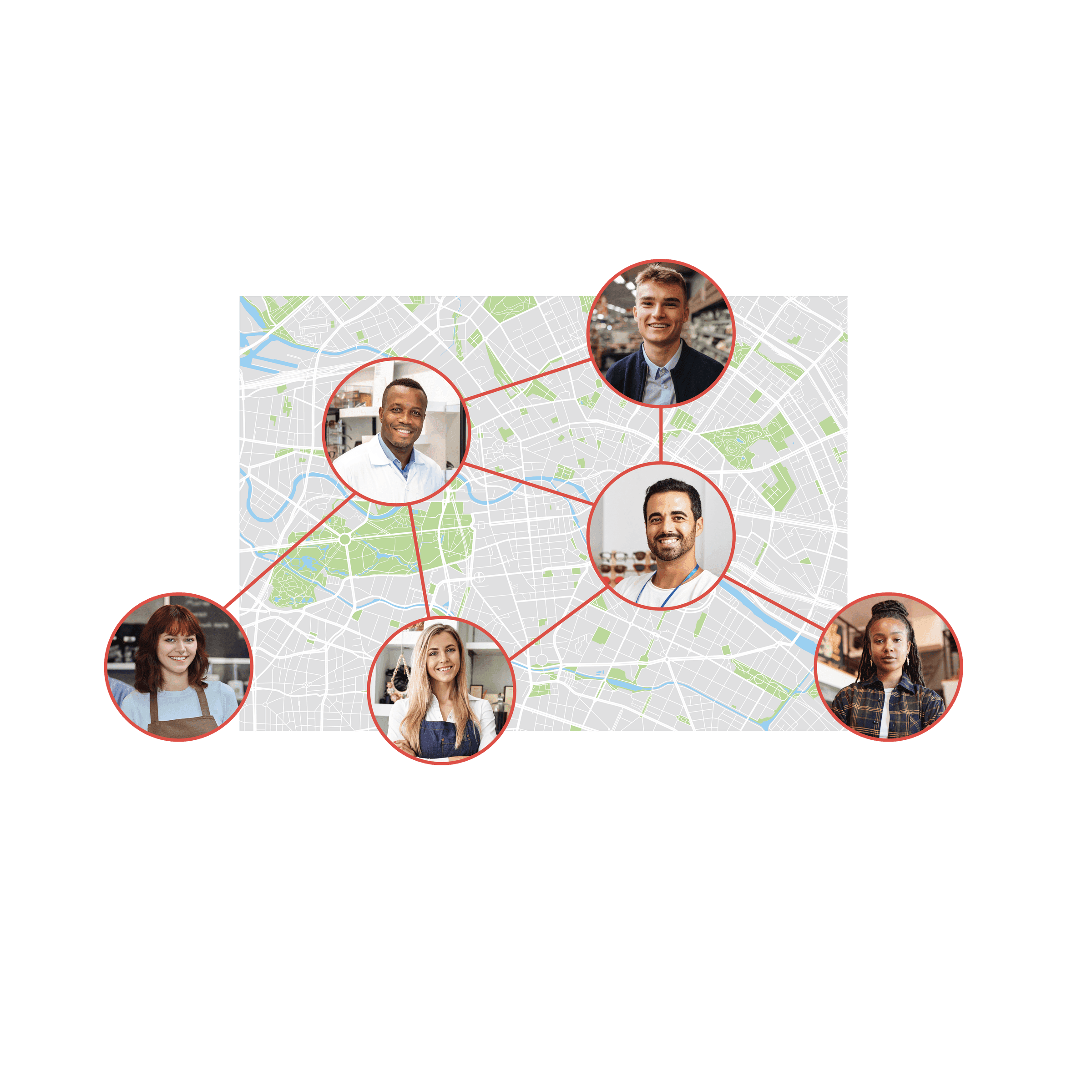 Map showing offender activity and incident patterns across an area