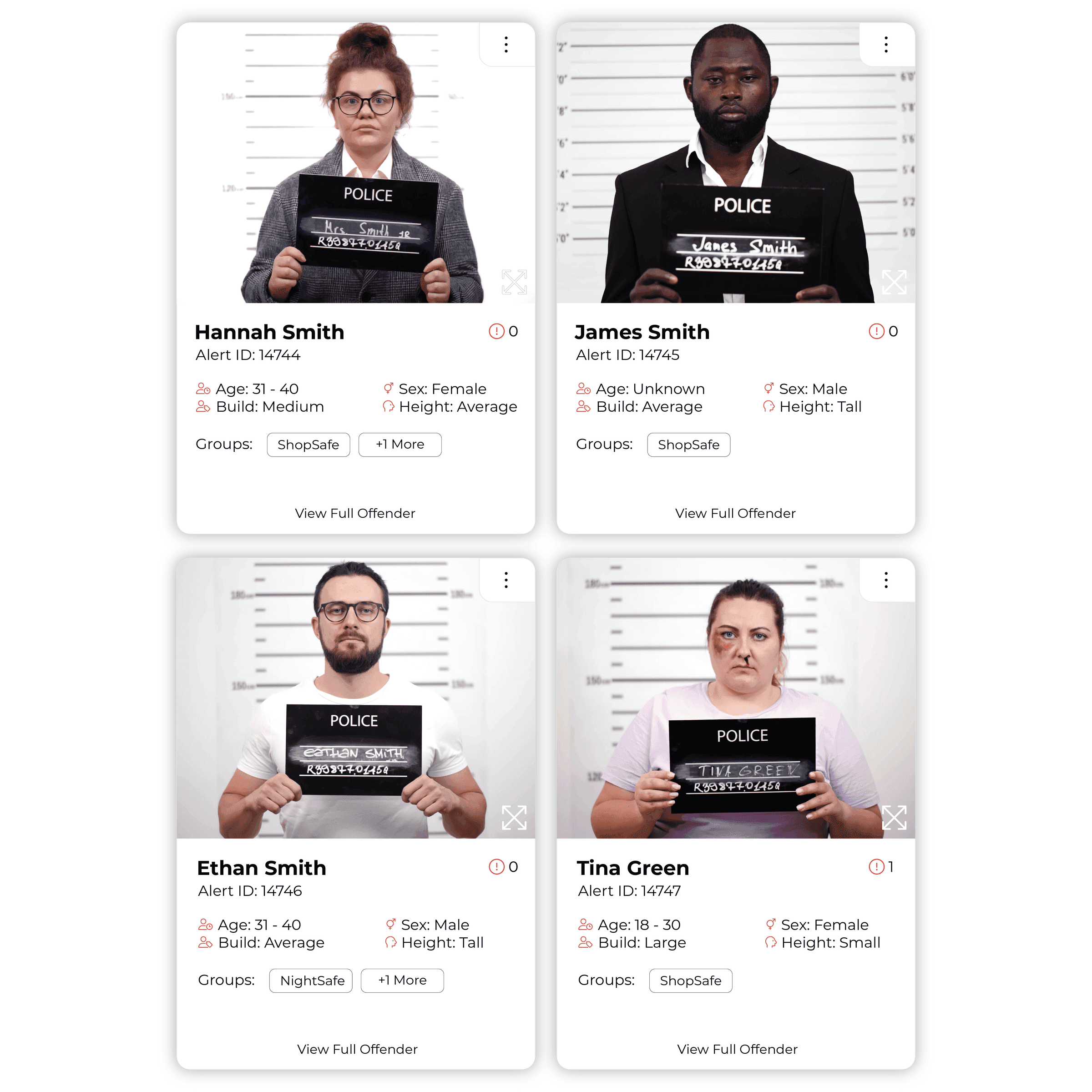 Offender records linked to shared incident intelligence