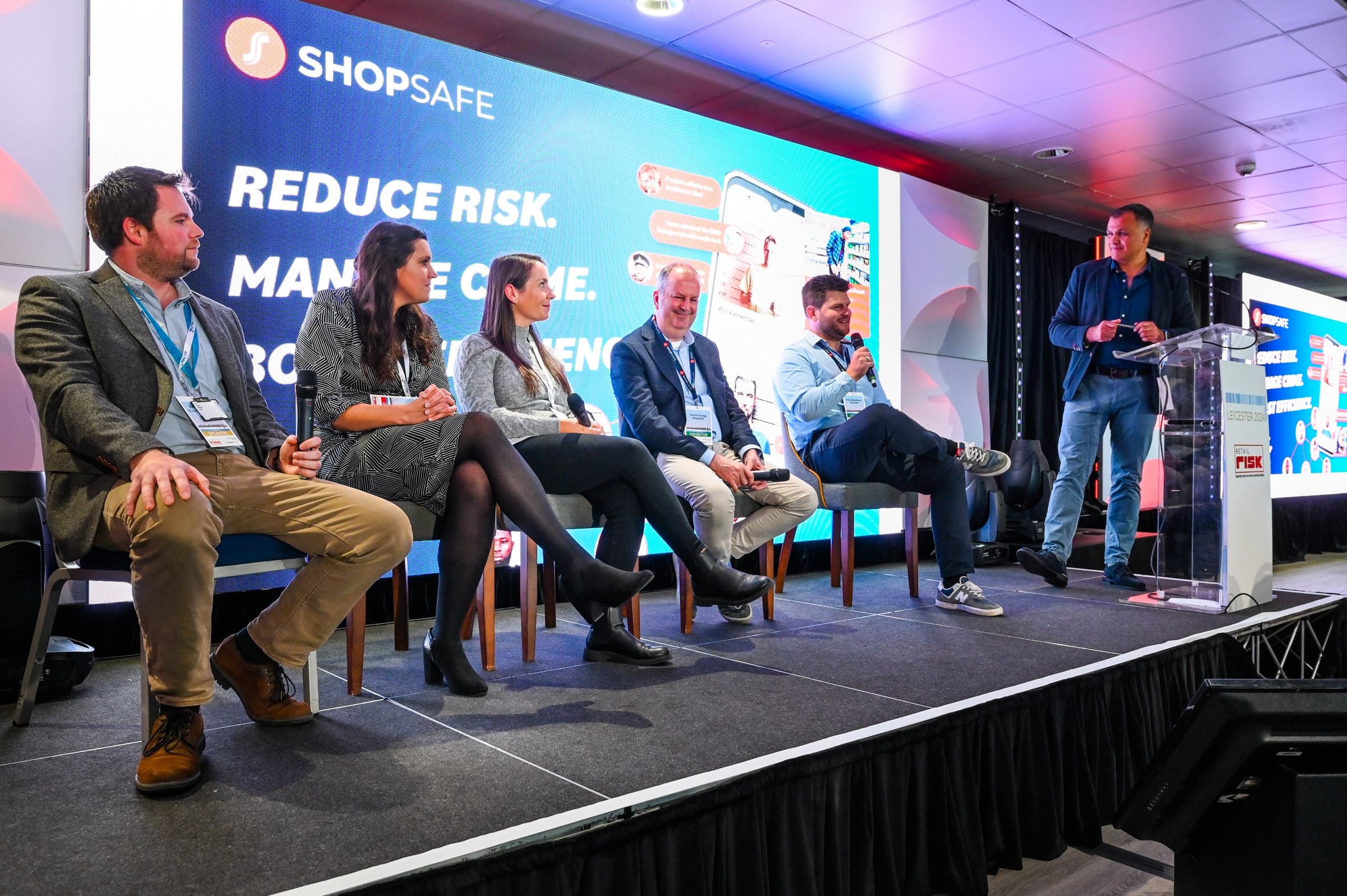 ShopSafe team on stage at a retail crime event