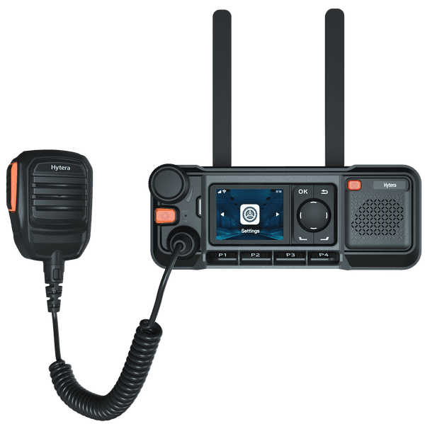 Hytera MNC360 desktop radio with handheld microphone